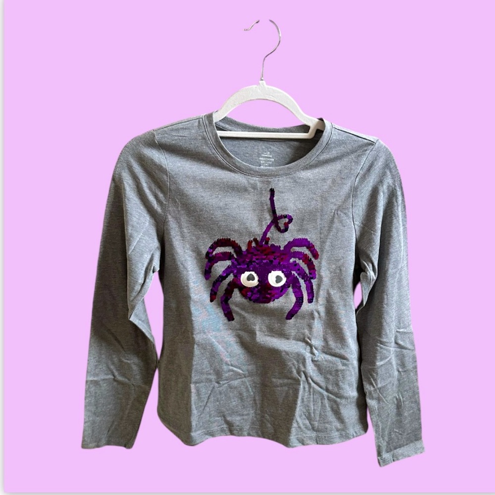 Girl’s Sequenced Long Sleeve Halloween Graphic Tee